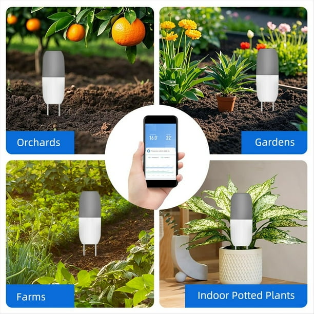 Medidor de Suelo Inteligente Tuya Wifi, Detector de Temperatura y Humedad, Aplicación Remota para Jardines, Casas y Granjas.