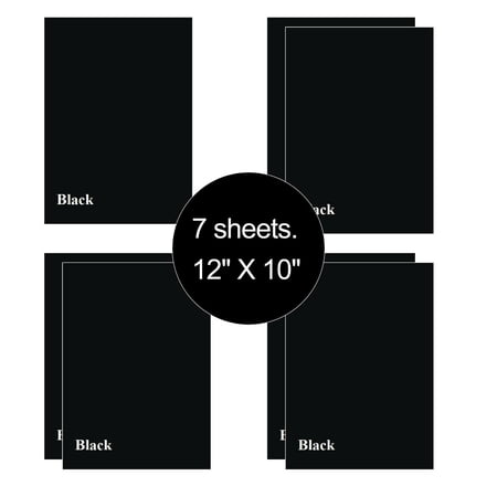 7 Sheets Black 12" x 10" HTV Iron On Heat Transfer Vinyl Paper for T-Shirts Cricut Silhouette