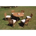 thumbnail image 4 of Grade-A Teak Dining Set: 6 Seater 7 Pc: 52" Round Table And 6 Devon Armless Chairs Outdoor Patio WholesaleTeak #WMDV59, 4 of 4