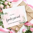 thumbnail image 4 of Koyal Wholesale Wedding Cards Set with Envelopes, Blush Pink Greenery Leaves To My Bridesmaid On My Wedding Day, 8-PK, 4 of 5