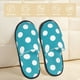 thumbnail image 2 of Fotbe Sky Blue And White Polka Dot Pantuflas Peludas para Mujer con Estampado, Zapatillas de Peluche, Zapatos de Invierno para Casa, Uso Interior y Exterior-Large, 2 of 8