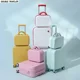 thumbnail image 2 of Juego de equipaje de viaje para mujer, maleta rosa para niñas, bolsa de equipaje con ruedas para cabina, maleta de oro rosa con ruedas, juego de equipaje de 2 uds., 2 of 4