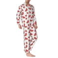 thumbnail image 2 of Naloa Hand Drawn Watermelon Men’s Pajamas Set - Long Sleeve Button Down Sleep Shirt and Pajama Bottoms Sleepwear Set-X-Large, 2 of 7
