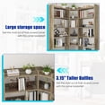 thumbnail image 5 of 71" Tall Corner Bookcase, Modern L-Shape Bookshelf with 18 Cube, Triple Wide Bookcase Display Display Shelf for Living Room, Home Office, Brown, 5 of 10