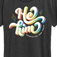 thumbnail image 3 of Instant Message - He Him Pronouns - LGBT Pride - Women's Short Sleeve Graphic T-Shirt, 3 of 6