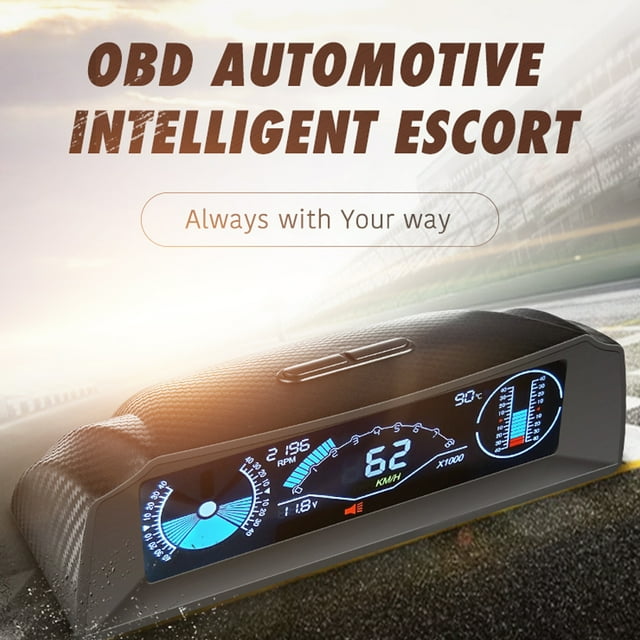 Headup He Headup Display LCD Velocín Digital Digital Inclinómetro Multifuncional ANGLO DEL MEDOR DE PENSA SOPORTE Fatiga De Alarma Excesiva Recordatoria Para El Automóvil SUV