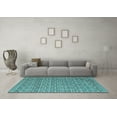 thumbnail image 3 of Ahgly Company Indoor Round Abstract Light Blue Modern Area Rugs, 7' Round, 3 of 4