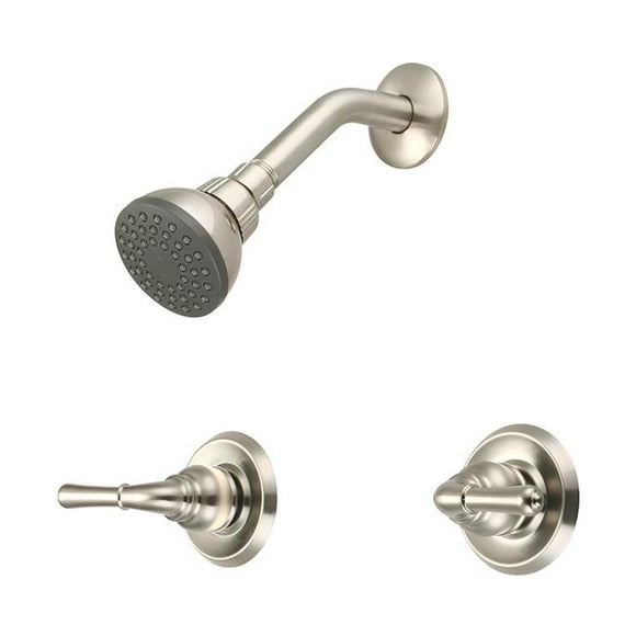 Elite P-1232-BN Two Handle Shower Set - Brushed Nickel
