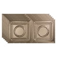 thumbnail image 1 of FASÄDE Rosette Decorative Vinyl 2ft x 4ft Glue Up Ceiling Panel in Brushed Nickel (5 Pack), 1 of 5