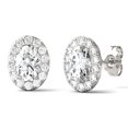 thumbnail image 3 of Charles & Colvard 14K White Gold Moissanite 7x5mm Oval Stud Earrings 2.22cttw DEW, 3 of 4