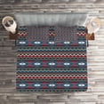 thumbnail image 3 of Ambesonne Antique Quilted Coverlet 3 Pcs, Old Motif, King Size, Black Blue Coral, 3 of 3