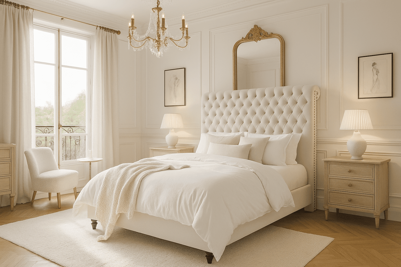 Merluxy King Bed Frame with 59.1" Sleigh Headboard,Velvet Upholstered,No Box Spring Needed,Cream