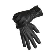 Men's Genuine Leather Warm Lined Driving Gloves (L, BLACK)