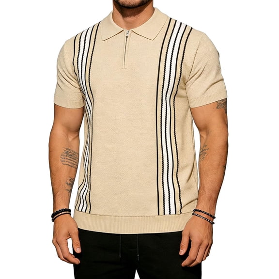 Maean Mens Sweater Short Sleeve Golf Tops Collared Ribbed Knit Fashion Dressy Shirts Work Casual Sweaters