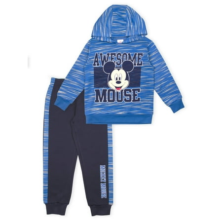 Disney Mickey Mouse Pull Over Hoodie & Fleece Jogger, 2-Piece Outfit Set (Little Boys)