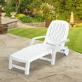 thumbnail image 3 of Topbuy Chaise Longue de Patio Inclinable Dossier Réglable Tout Temps pour Extérieur&Intérieur Roues Blanc, 3 of 9
