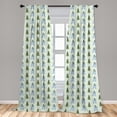 thumbnail image 4 of Ambesonne Snowman Curtains, Skiing Funny Character Pine, Pair of 28"x63", Olive Green Soft Blue, 4 of 4