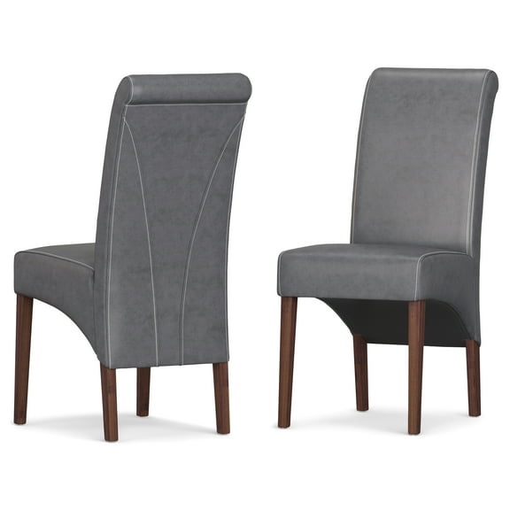 Simpli Home Avalon Parson Dining Chair (Set of 2) in Stone Grey