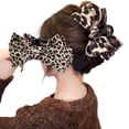 thumbnail image 5 of leopard bowknot hair claw clip, 5.9 inch large retro hair jaw clips, elegant hair accessories, 1 piece, brown, 5 of 7