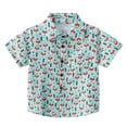 thumbnail image 3 of Ymyiu Toddler Boy Shirt Hawaiian Shirts for Boys Button Down Short Sleeve Tropical Kids Summer Beachwear Tops 6-12 Months(Mint Green, 6-12 Months), 3 of 6