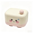 thumbnail image 2 of Kieccall Soap Container Covered Soap Holder Adorable Happy Face Design Spill Proof Drainage Storage for Bathroom Shower Home Travel Gift, 2 of 7