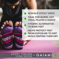 thumbnail image 2 of Gaiam Women & Men Toeless Grippy Non Slip Sticky Grip Yoga Socks, 2-pack, 2 of 3