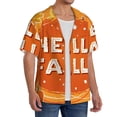 thumbnail image 2 of Fuzoiu Hello Fall 1 Print Men's Casual Short,Men's Short Sleeve Shirt,Mens Casual Button Down Shirts,Cuban Collar Summer Shirt for Beach, Vacation, and Outdoor Activities-3X-Large, 2 of 5