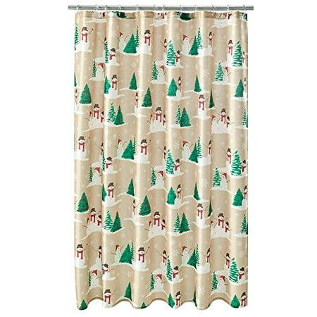 Snowman Toss Fabric Christmas Shower Curtain Walmart Com