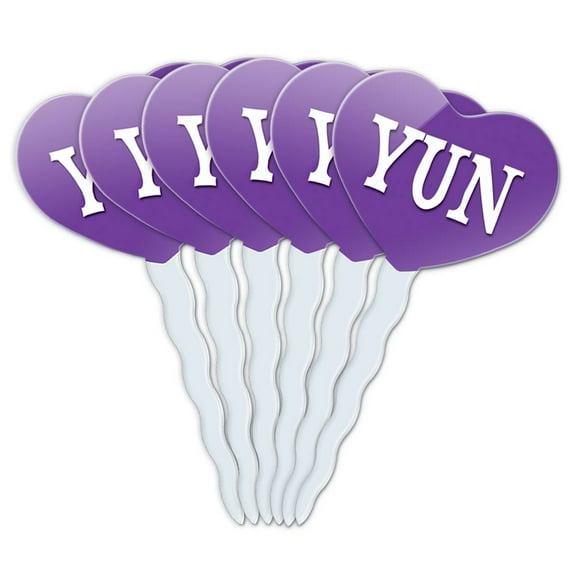 Yun Heart Love Cupcake Picks Toppers - Set of 6