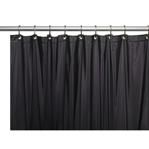 Hotel Collection Premium Heavy Duty Vinyl Shower Curtain Liner with Metal Grommets - Black