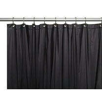 Hotel Collection Premium Heavy Duty Vinyl Shower Curtain Liner with Metal Grommets - Black