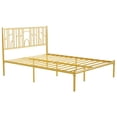 thumbnail image 2 of Gold Metal Bed Frame with Decorative Headboard/Quiet Sleep and Easy Setup in Bedroom, 2 of 2