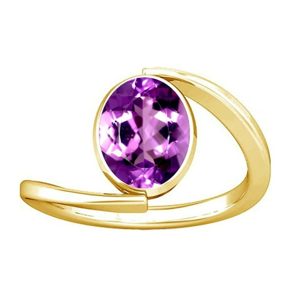 Divya Shakti 8.25-8.50 Carat Amethyst Kataila Gemstone Panchdhatu Ring for Women