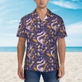 thumbnail image 2 of Sikiie Snake And Floral Print Men's Hawaiian Shirt, Summer Beach Button Pocket Short Sleeve T-Shirt,Small, 2 of 7