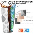 thumbnail image 7 of 30oz Pawprints Argyle Tumblers Stainless Steel Tumbler with Lid and Straw,Vacuum Insulated Double Wall Travel Tumbler Cups Mug with Cleaning Brush for Coffee,Tea, 7 of 7