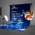thumbnail image 4 of ABPHOTO Polyester 5x7ft Simple Blue Backdrop Three Dimensional Music Symbol Blue Minimalistic Photography Background and Studio Photography Backdrop Props, 4 of 5