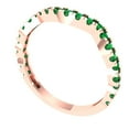 thumbnail image 2 of 0.36 ctw Wedding Band for Women - 18K Rose Gold Simulated Emerald Stackable Eternity Ring, 2 of 6