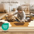 thumbnail image 4 of ODIKA 9'x12' Washable Area Rug Non-Shedding, Easy Care Boho Border Motif Southwestern Stripe Farmhouse Spotted Refined Structured for Master Suite, California King, Under Bed, 4 of 7