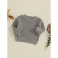 thumbnail image 4 of RUINIXCW Toddler Baby Girl Boy Knit Sweaters Newborn Infant Baby Boys Girls Fall Winter Warm Sweater Clothes Long Sleeve Crewneck Oversized Pullover Knitwear Top, 4 of 8