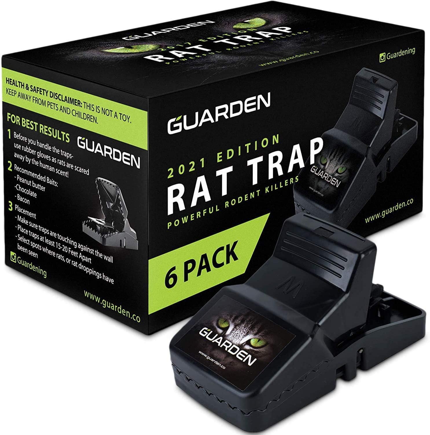 Large Big Spring Rat Trap Mouse Traps Snap Traps Killer Pack of 6 ...