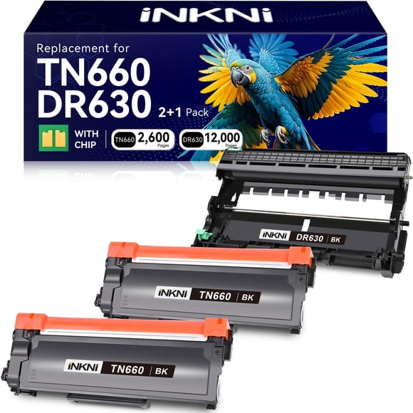 Cartucho de tóner InkNI DR630 TN660, paquete de 3, negro