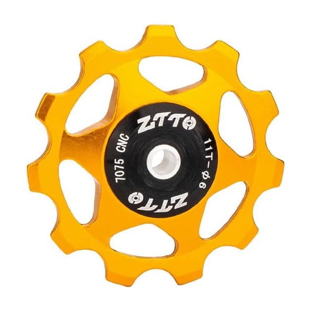Wartleves Rueda dentada de aluminio para bicicleta, con desviador trasero y guía de engranajes de 11T, de poliuretano, EE. UU.