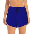 thumbnail image 4 of Lsque Navy Printed Women's Running Shorts with Liner Pockets,Elastic Quick Dry Workout Athletic Gym Yoga Shorts,Womens High Waist Shorts-Large, 4 of 9