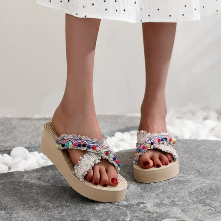 

Women Open Toe Slippers Shoes Comfy Sandals Casual Comfortable Beach Sandals