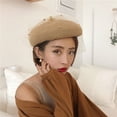 thumbnail image 3 of CoCopeanut Summer Hats Women Beret Vintage Mesh Yarn Berets Fashion Female Breathable Beret Hat Solid Color Cap Party Hat, 3 of 6