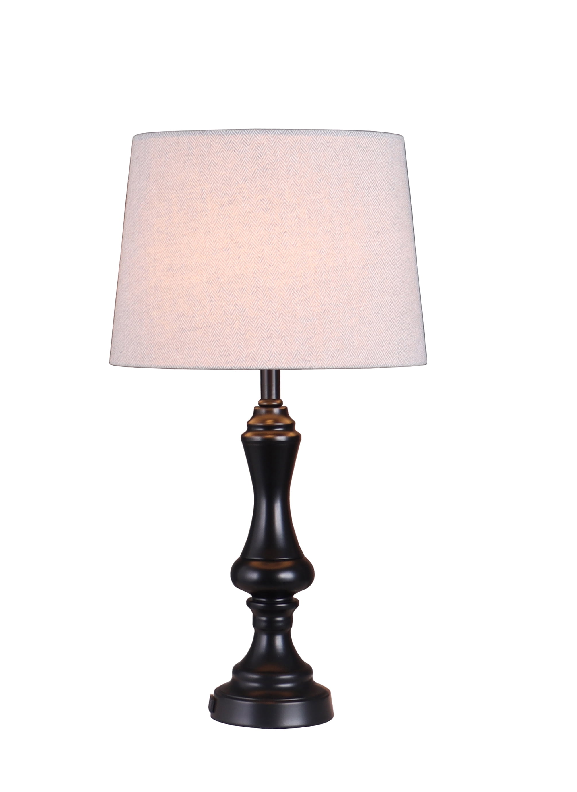 (1 pack) Simplee Adesso Black 18.75" Height Table Lamp Base, AC Outlet, Metal, Transitional Design, Any Room