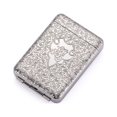 thumbnail image 1 of Caja de cigarrillos de metal, soporte de cigarrillos vintage para 16 cigarrillos de 84 mm de tamaño King, regalos únicos de cumpleaños y Navidad para mujeres y hombres (plata), 1 of 5