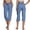 Blue, variant on Woman Pants Wide Leg Straight Baggy Pants Capri Slacks Womens Pants Casual Comfy Work Pants Womens Travel Pants
