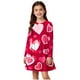 thumbnail image 1 of Vestido de manga larga con cuello redondo para niñas, vestido elástico de manga larga, corte A, estilo patinador con volantes, vestido de recital escolar, vestido de manga larga con cuello redondo par, 1 of 6