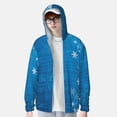 thumbnail image 2 of Fotbe Blue Christmas Chaqueta con Protección Solar UPF 50+ para Hombre y Mujer, Camisa con Capucha y Bolsillos-XX-Large, 2 of 7